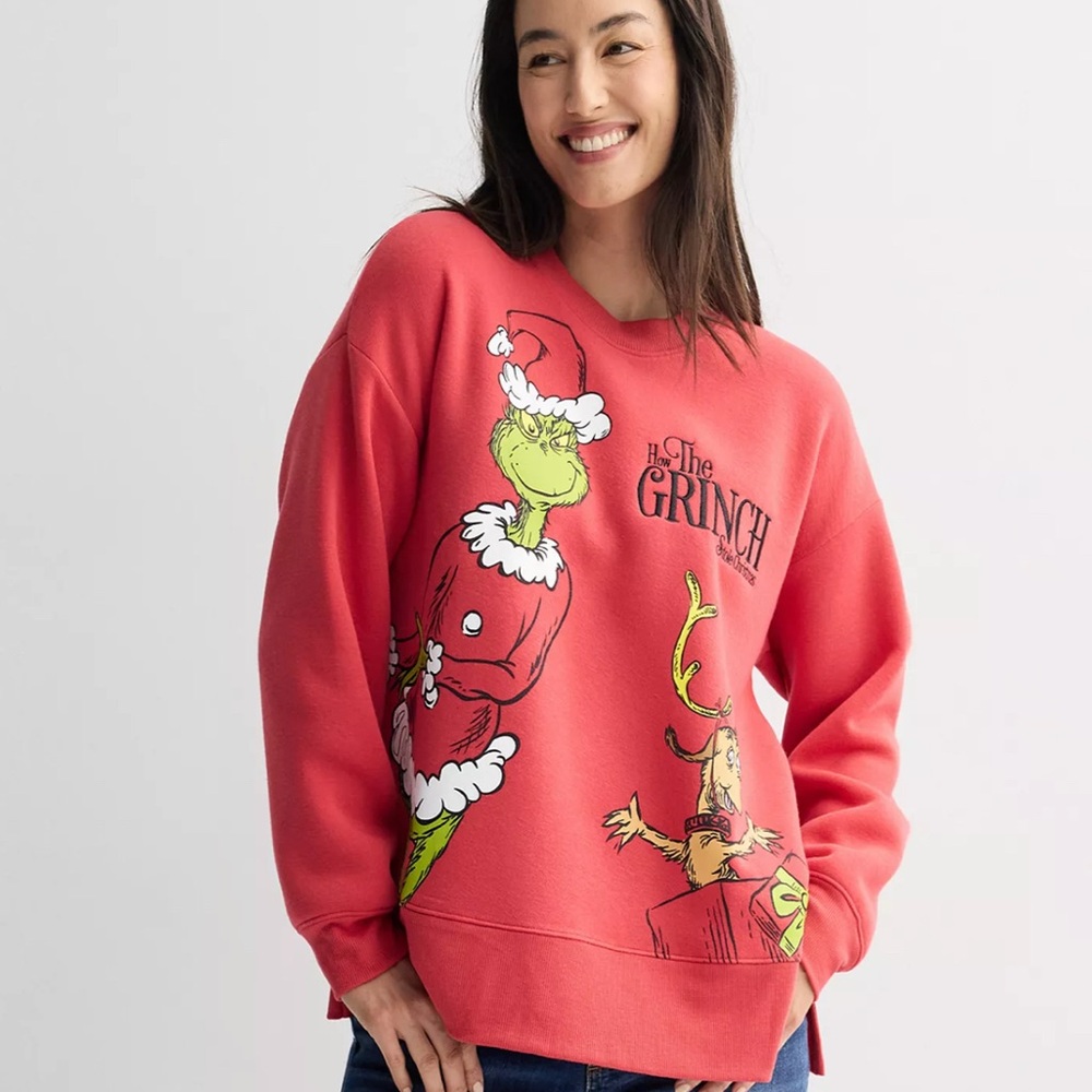 Grinch Graphic Red Sweatshirt